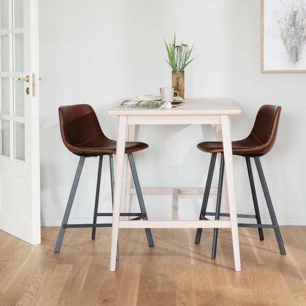 -25 % Dny MOMENTI– Hnědá koženková barová židle ROWICO AUBURN 65 cm