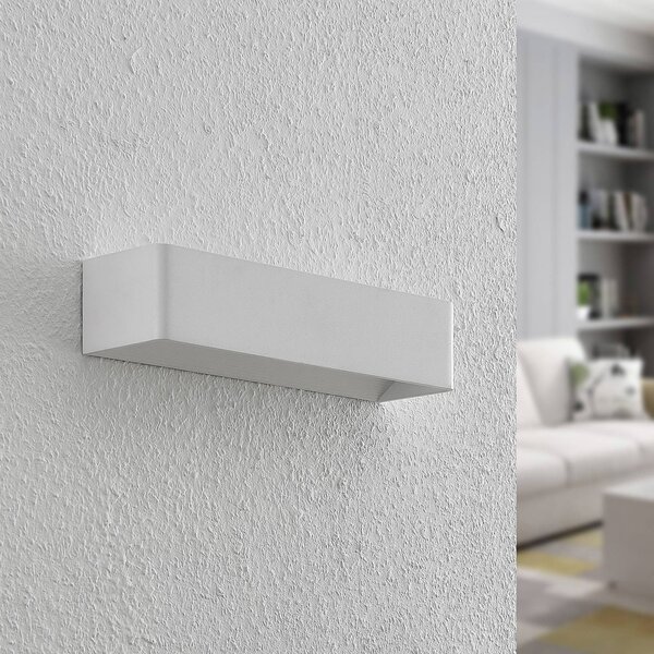 Arcchio LED nástěnné světlo Karam, 37 cm, bílé, kov, nahoru/dolů, stmívatelný, Bílá / opál, Obývací pokoj / jídelna, Hliník, Moderní