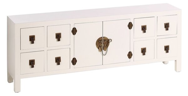 Bílá nízká komoda 130x50,5 cm Oriente – Ixia