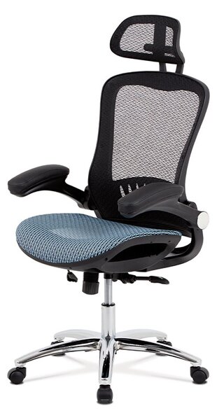 Autronic Kancelářská židle, synchronní mech., modrá MESH, kovový kříž