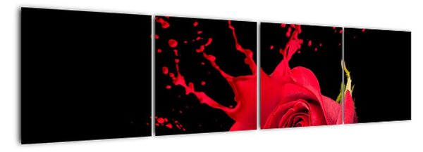 Abstraktní obraz růže - obraz (160x40cm)