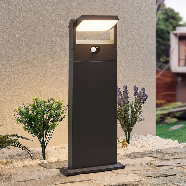 Lindby Novalie LED solární světlo na cestu, Hliník / šedá / zinek, Hliník, Moderní, Solární lampy