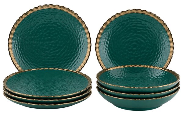 Keramická sada talířů Kati Green Gold 8ks