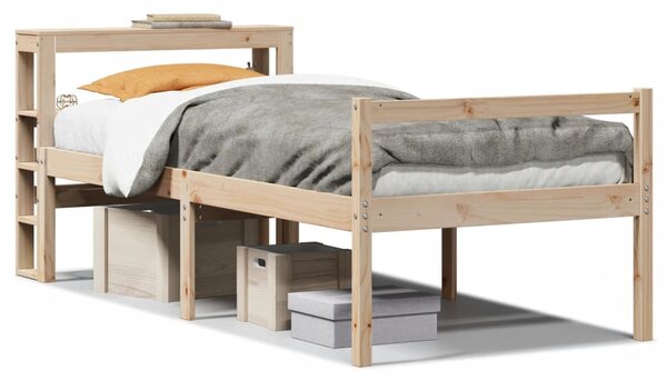 Postel s čelem pro seniory 75 x 190 cm masivní borovice 3305849