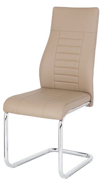 Jídelní židle HC-955 CAP koženka cappuccino / chrom
