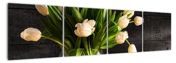 Tulipány ve váze - obraz (160x40cm)