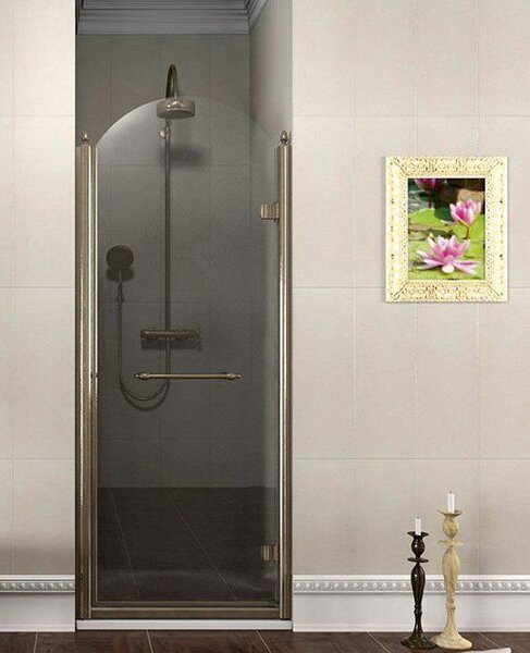 GELCO - ANTIQUE sprchové dveře otočné, 900, pravé, ČIRÉ sklo, bronz GQ1390RC