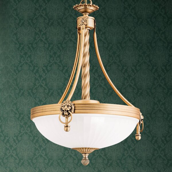 ORION Tradiční závěsné světlo Noam, 34 cm, stmívatelný, Bronz / starožitná mosaz, Obývací pokoj / jídelna, kov, Starožitný