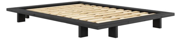 Černá dvoulůžková postel z borovicového dřeva s roštem 140x200 cm Japan – Karup Design