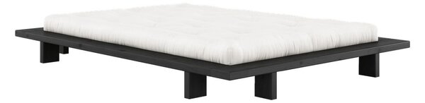 Černá dvoulůžková postel z borovicového dřeva s roštem 140x200 cm Japan – Karup Design