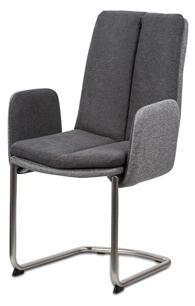 Autronic Konferenční a jídelní židle, látka světle / tmavě šedá, kovová pohupová podnož