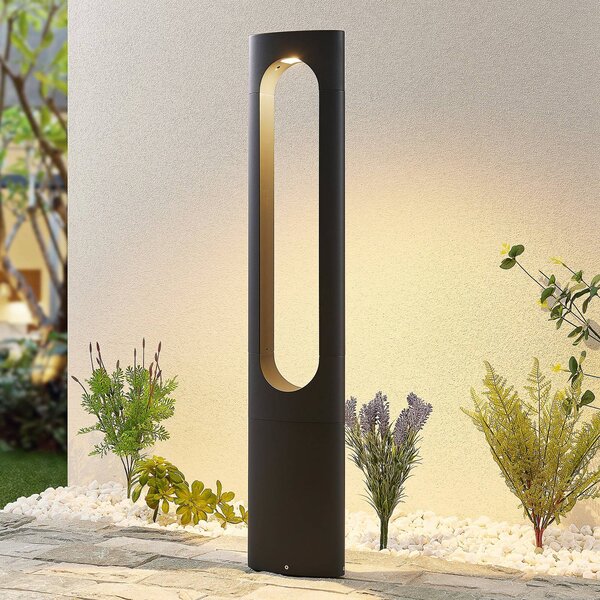 Lucande LED světlo na cestu Fenti, 90 cm, antracit, hliník, Černá, Hliník, Moderní
