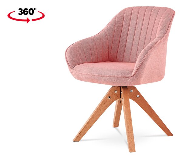 Jídelní židle, látka růžová, nohy masiv buk HC-770 PINK2