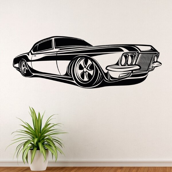 Americký auto veterán 70 léta - vinylová samolepka na zeď - 80x28cm