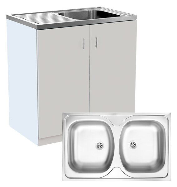BPS-koupelny Kuchyňská skříňka spodní s dvojdřezem KCH-401 B 80-2D