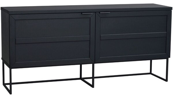 Černá dubová komoda ROWICO EVERETT 160 x 41 cm