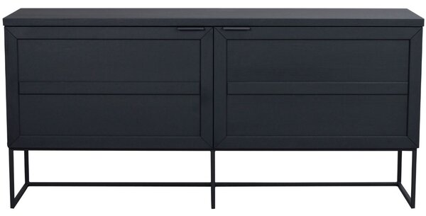 Černá dubová komoda ROWICO EVERETT 160 x 41 cm