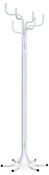 Autronic - Věšák stojanový, kovová konstrukce, bílý matný lak, výška 188 cm, nosnost 12 kg - 83707-06 WT