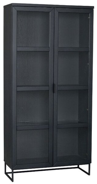 Černá dubová vitrína ROWICO EVERETT III. 95 x 41 cm