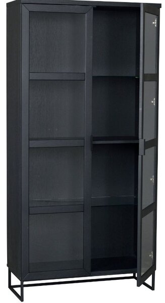 Černá dubová vitrína ROWICO EVERETT III. 95 x 41 cm