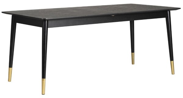 Černý jasanový rozkládací jídelní stůl ROWICO FENWOOD 180-220-260 x 90 cm