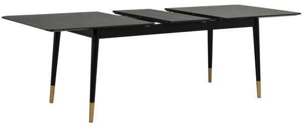 Černý jasanový rozkládací jídelní stůl ROWICO FENWOOD 180-220-260 x 90 cm