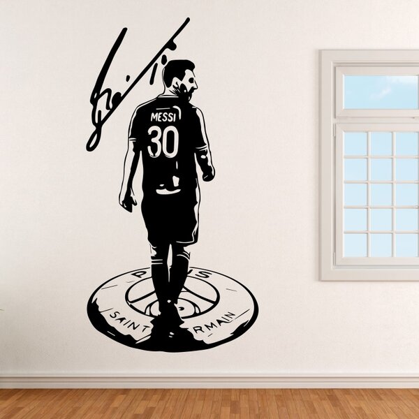 Lionel Messi PSG - vinylová samolepka na zeď - 80x41cm