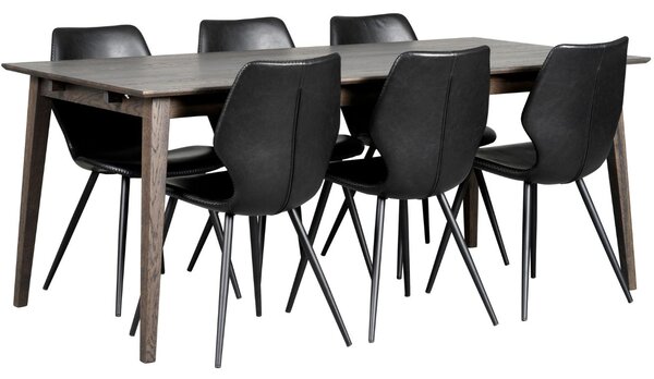Tmavě hnědý dubový jídelní stůl ROWICO FILIPPA 180 x 90 cm