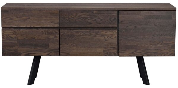 -25 % Dny MOMENTI– Tmavě hnědá dubová komoda ROWICO FRED 170 x 42 cm