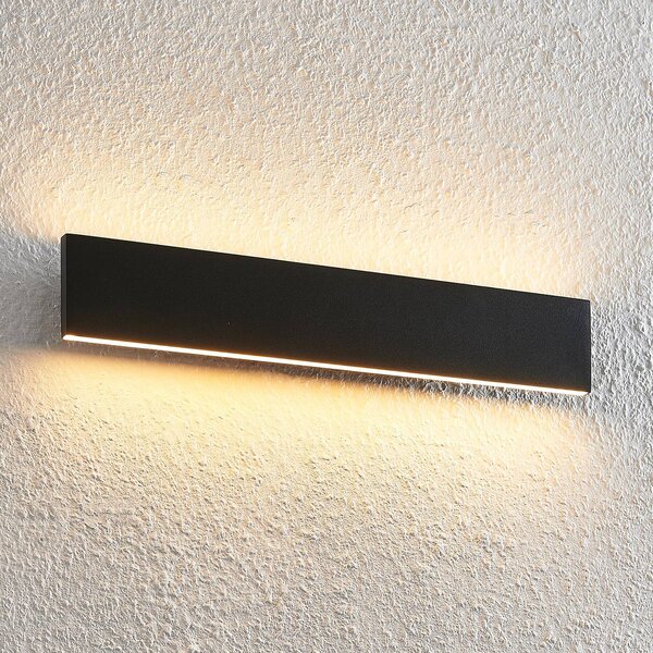Lindby Nástěnné LED svítidlo Ignazia, 47 cm, černá, kov, nahoru/dolů, stmívatelný, Černá, Obývací pokoj / jídelna, kov, Moderní