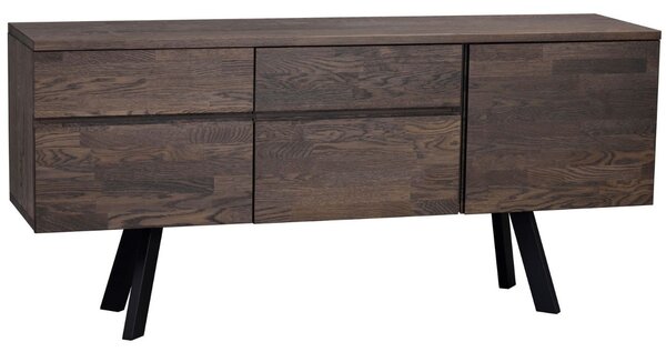 -25 % Dny MOMENTI– Tmavě hnědá dubová komoda ROWICO FRED 170 x 42 cm