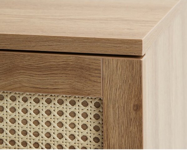 Nízká komoda v dekoru dubu v přírodní barvě 80x75 cm Pensacola – Unique Furniture