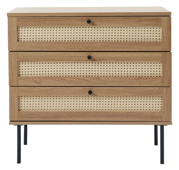 Nízká komoda v dekoru dubu v přírodní barvě 80x75 cm Pensacola – Unique Furniture