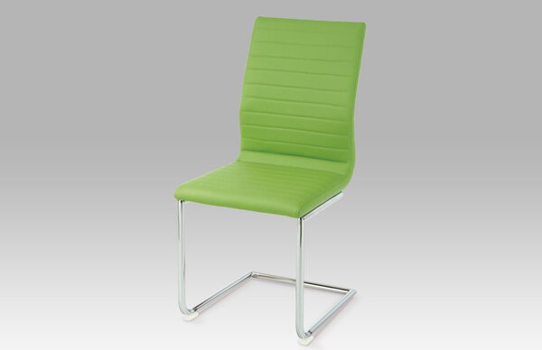 Jídelní židle chrom / koženka zelená