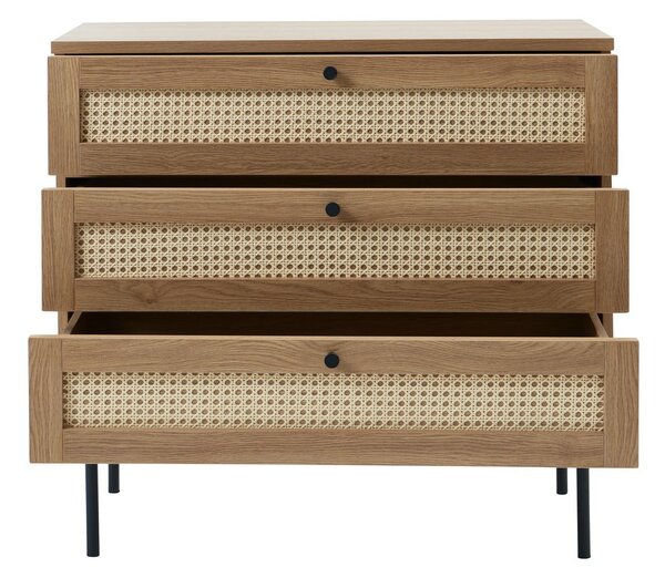 Nízká komoda v dekoru dubu v přírodní barvě 80x75 cm Pensacola – Unique Furniture