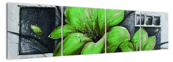 Obraz zelené květiny (160x40cm)