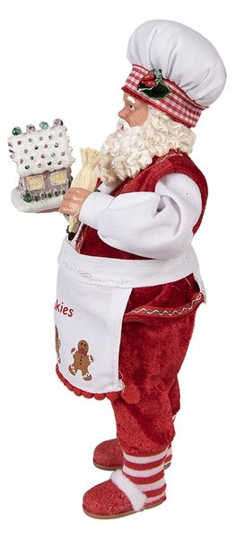 Vánoční dekorace taťka Santa Claus cukrář s perníkovou chaloupkou - 16*8*28 cm - Clayre & Eef