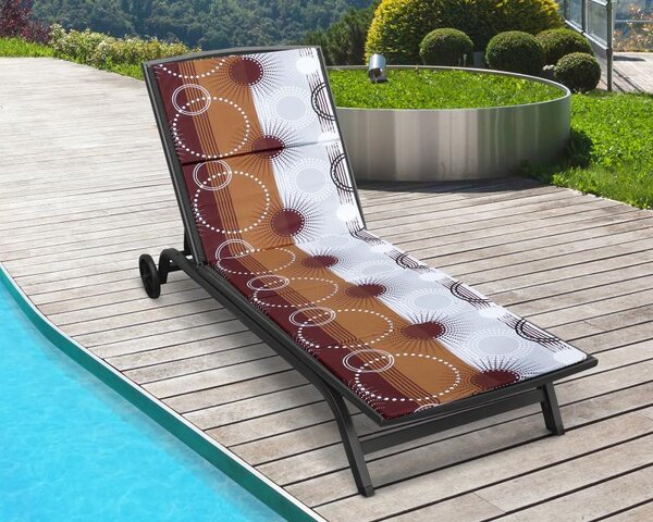 BELLATEX Polstr na plážové lehátko - potah na zip Hnědá 55x195 cm