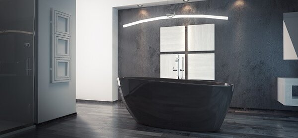 GOYA BLACK XS 142x62 cm volně stojící koupací vana z litého mramoru