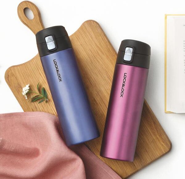 Lock&Lock Nerezová termoska One touch 500ml rubínově červená