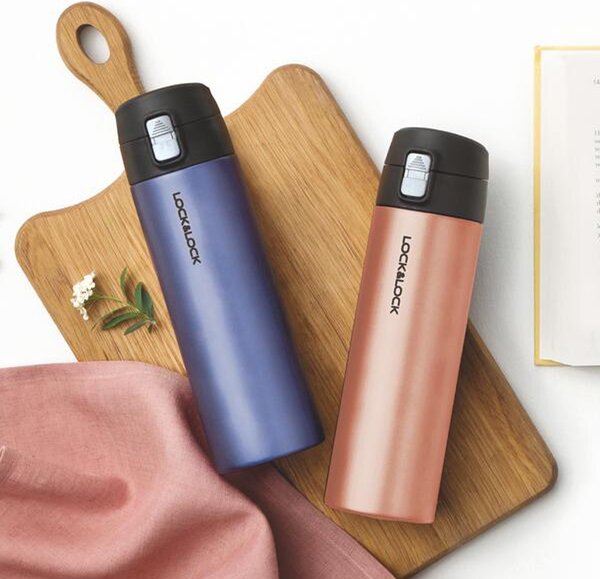 Lock&Lock Nerezová termoska One touch 500ml zlato růžová