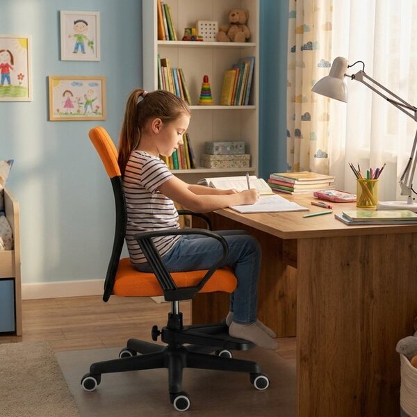 Dětská židle Neoseat MONKEY s podnoží — látka, černá / oranžová
