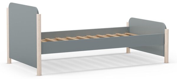 Dětská postel šedozelená z borovicového dřeva s roštem 90x190 cm Enola – Marckeric
