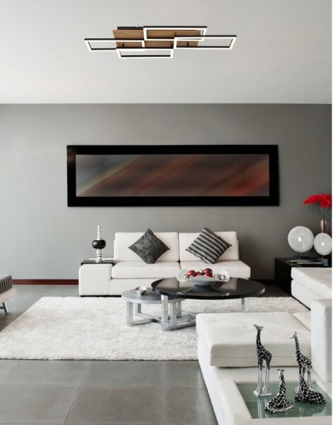 Globo 67359-40 -LED Stm. stropní sv. JEFFRY 40W/230V 32,5x87,5 cm hnědá/černá+DO