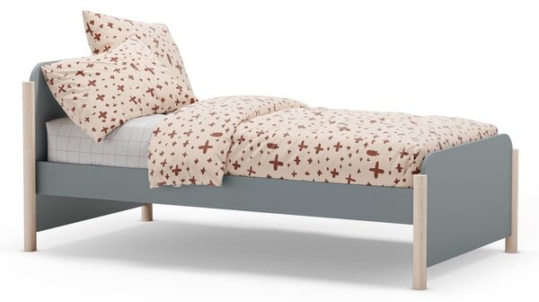 Dětská postel šedozelená z borovicového dřeva s roštem 90x190 cm Enola – Marckeric