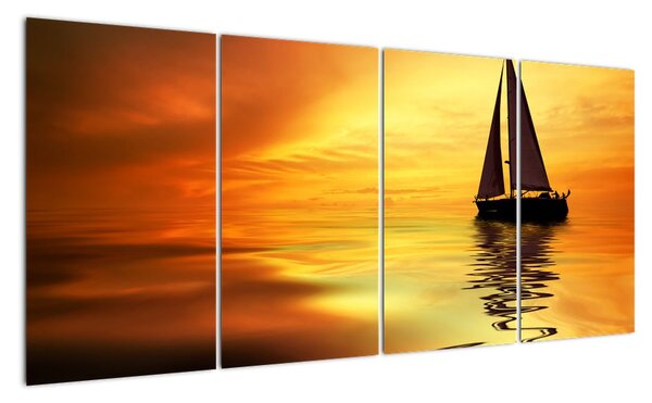 Obraz plachetnice na moři (160x80cm)