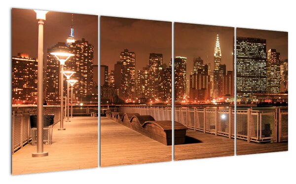 Obraz - noční velkoměsto (160x80cm)