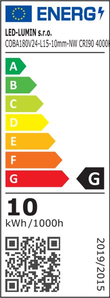 LED-lumin COB LED pásek 12W/m, 12V, 1150lm - 1400lm, IP20, Ra>90 Barevná teplota: Denní bílá