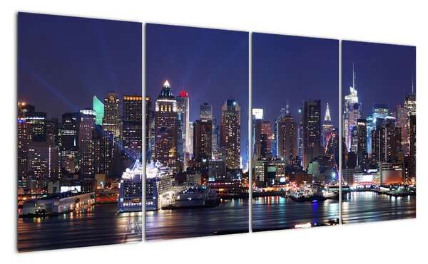 Obraz města - noční záře města (160x80cm)