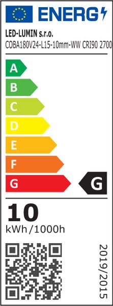 LED-lumin COB LED pásek 12W/m, 12V, 1150lm - 1400lm, IP20, Ra>90 Barevná teplota: Denní bílá